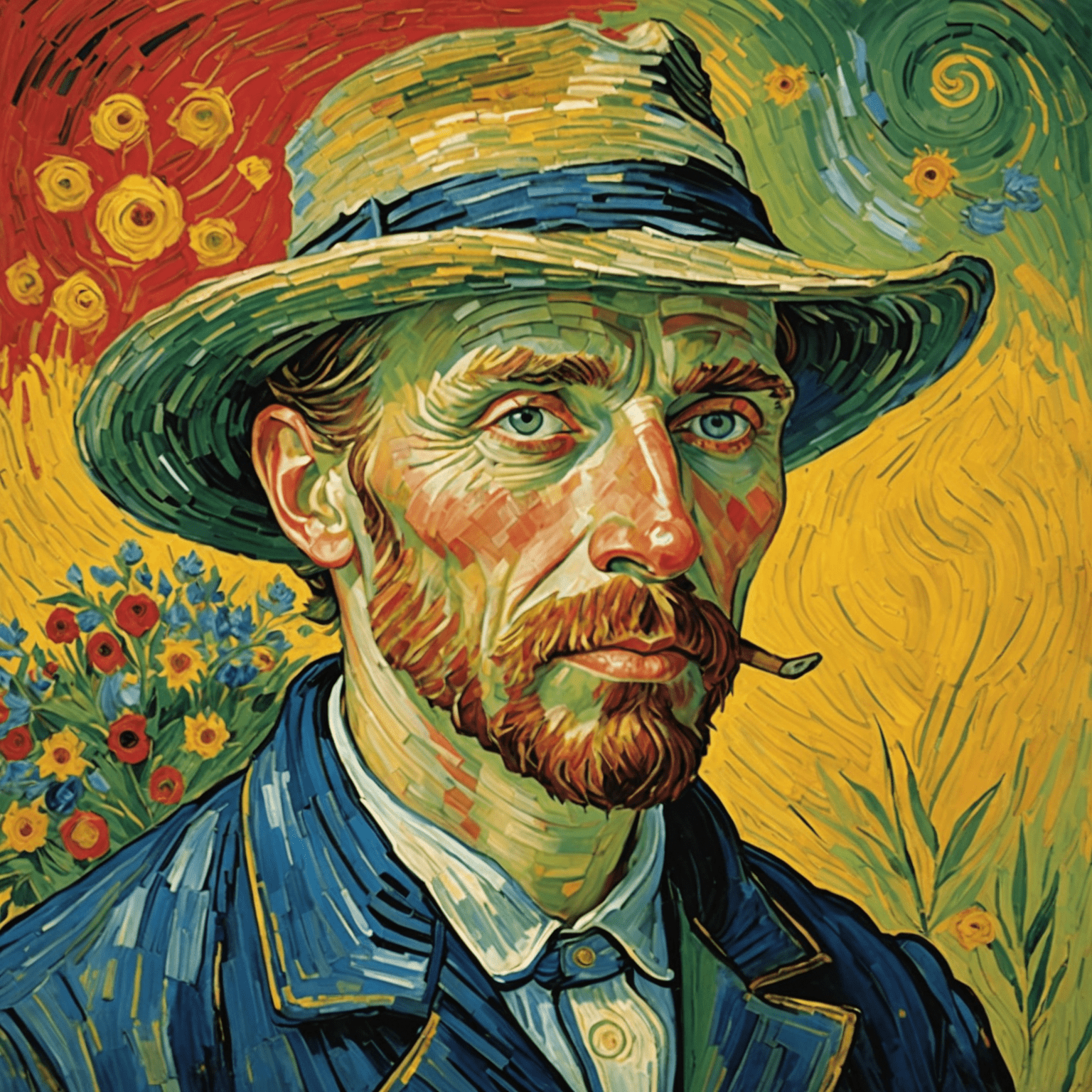 A gallery of Vincent van Gogh's iconic paintings, showcasing the vibrant colors, expressive brushstrokes, and emotional intensity that define his unique artistic style.